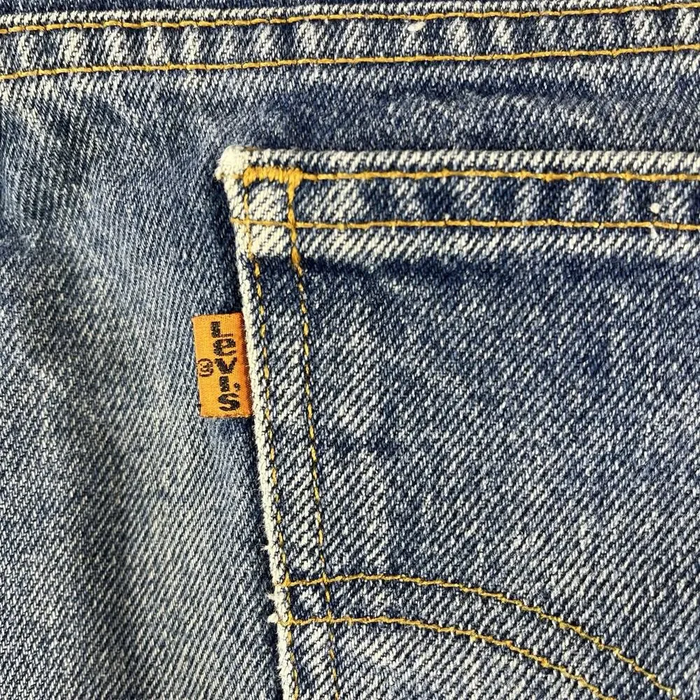 VINTAGE LEVIS 505 ORANGE TAB JEANS MENS 38x32 ACTUAL 36x32 USA MADE 90s STRAIGHT - Picture 3 of 16